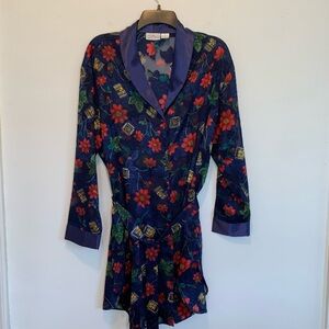 Kathryn Dark Florals Semi Sheer Short Robe